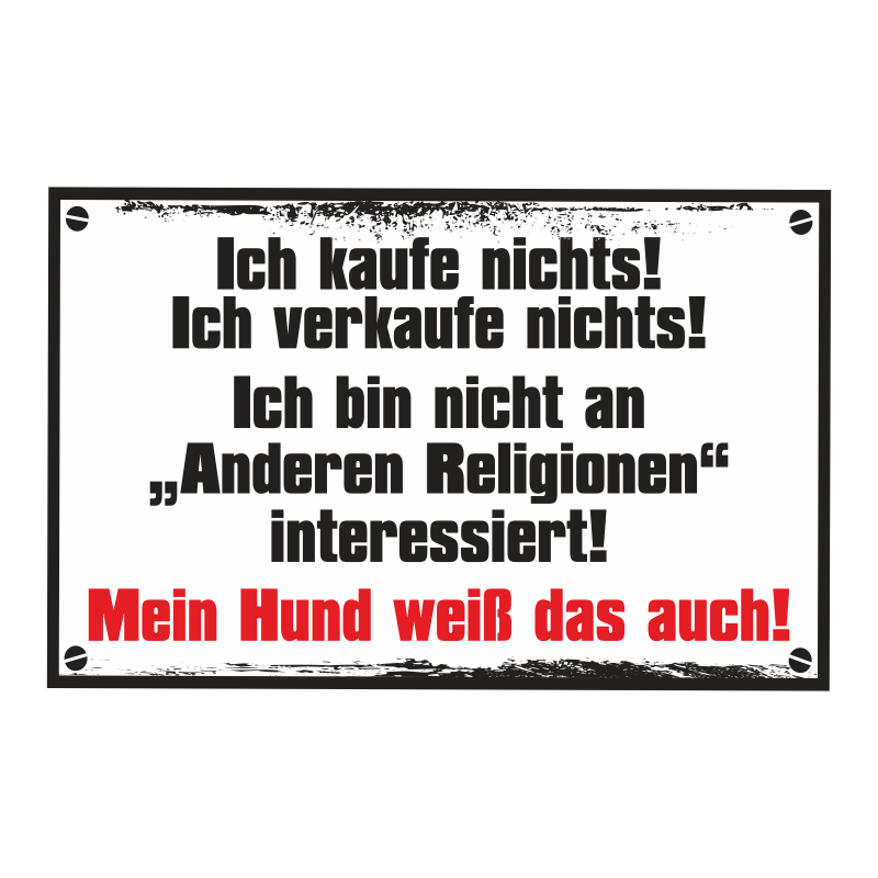 Wetterfester Aufkleber Ich kaufe nichts Spruch Sprüche lustig Fun Hund