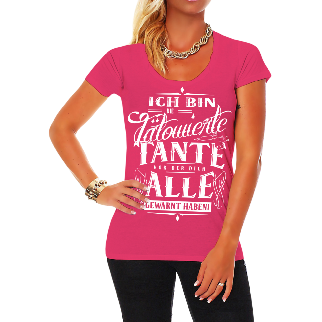 Frauen Shirt Ich bin die tätowierte Tante Tattoos inked Geschenkidee Fun lustig eBay