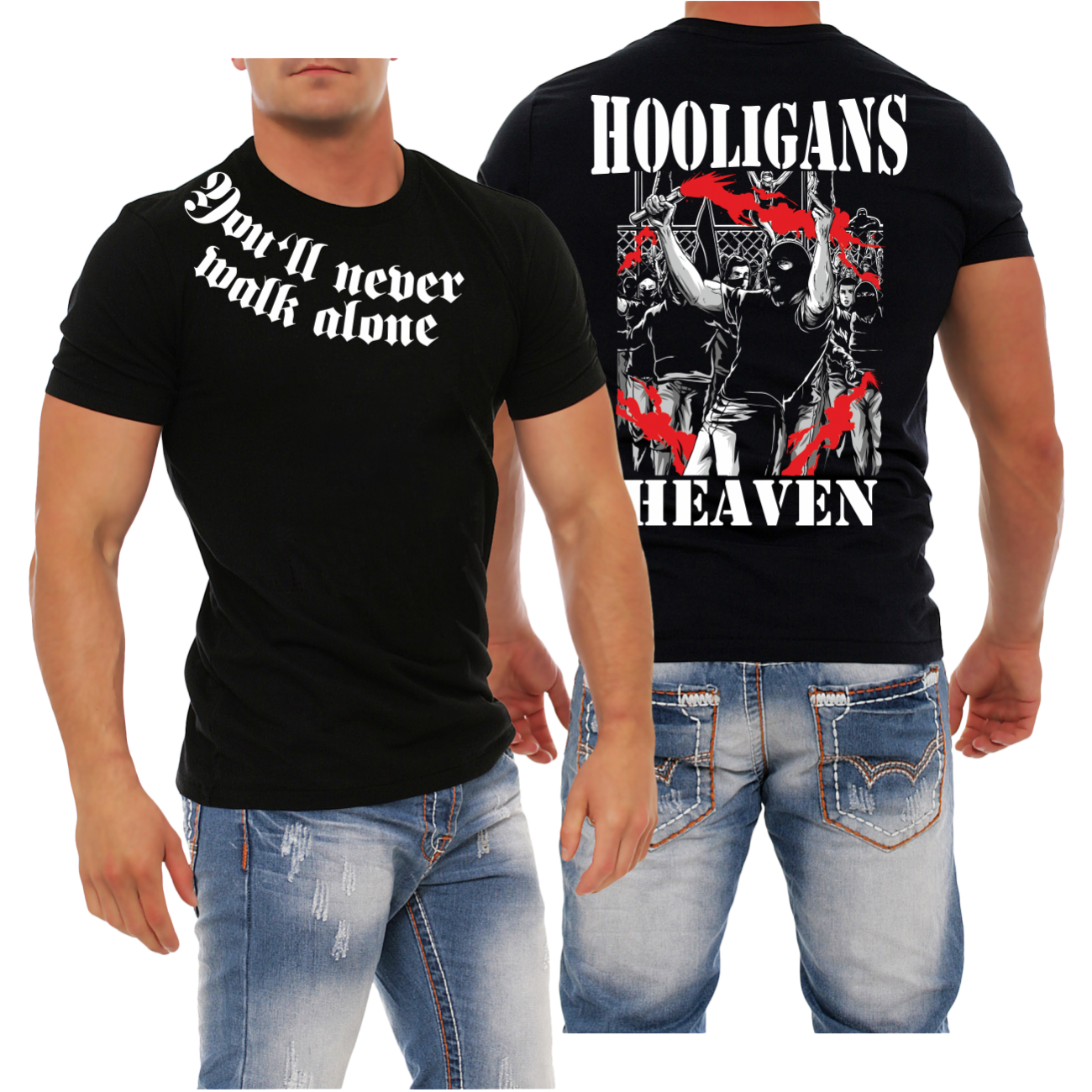T-Shirt-Hooligans-Heaven-Ultras-Kategorie-KC-Tradition-Halbzeit-Hools-Bastards