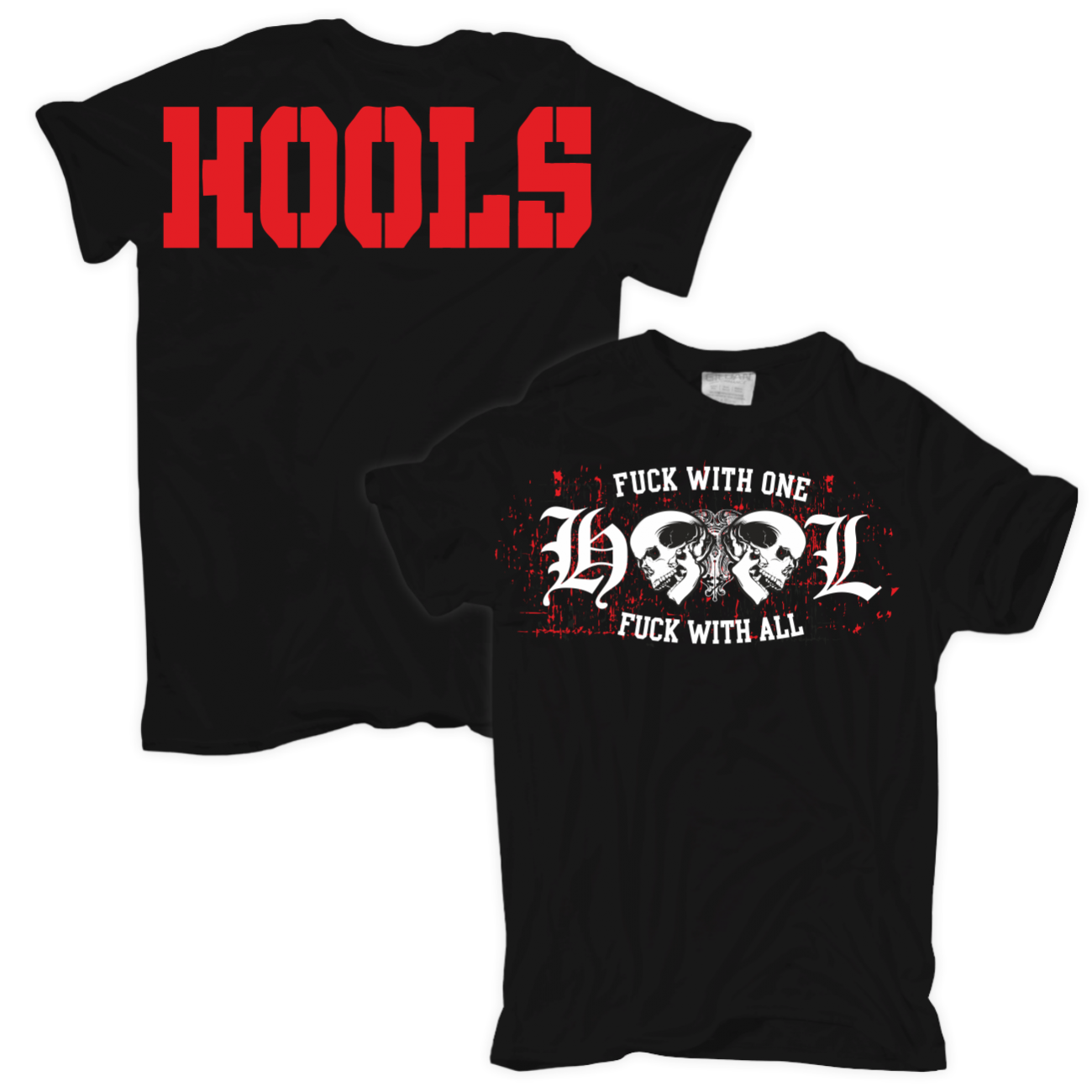 T-Shirt-Hool-Fuck-with-one-Hooligans-Hools-Ultras-Halbzeit-A-B-A-B-Kategorie