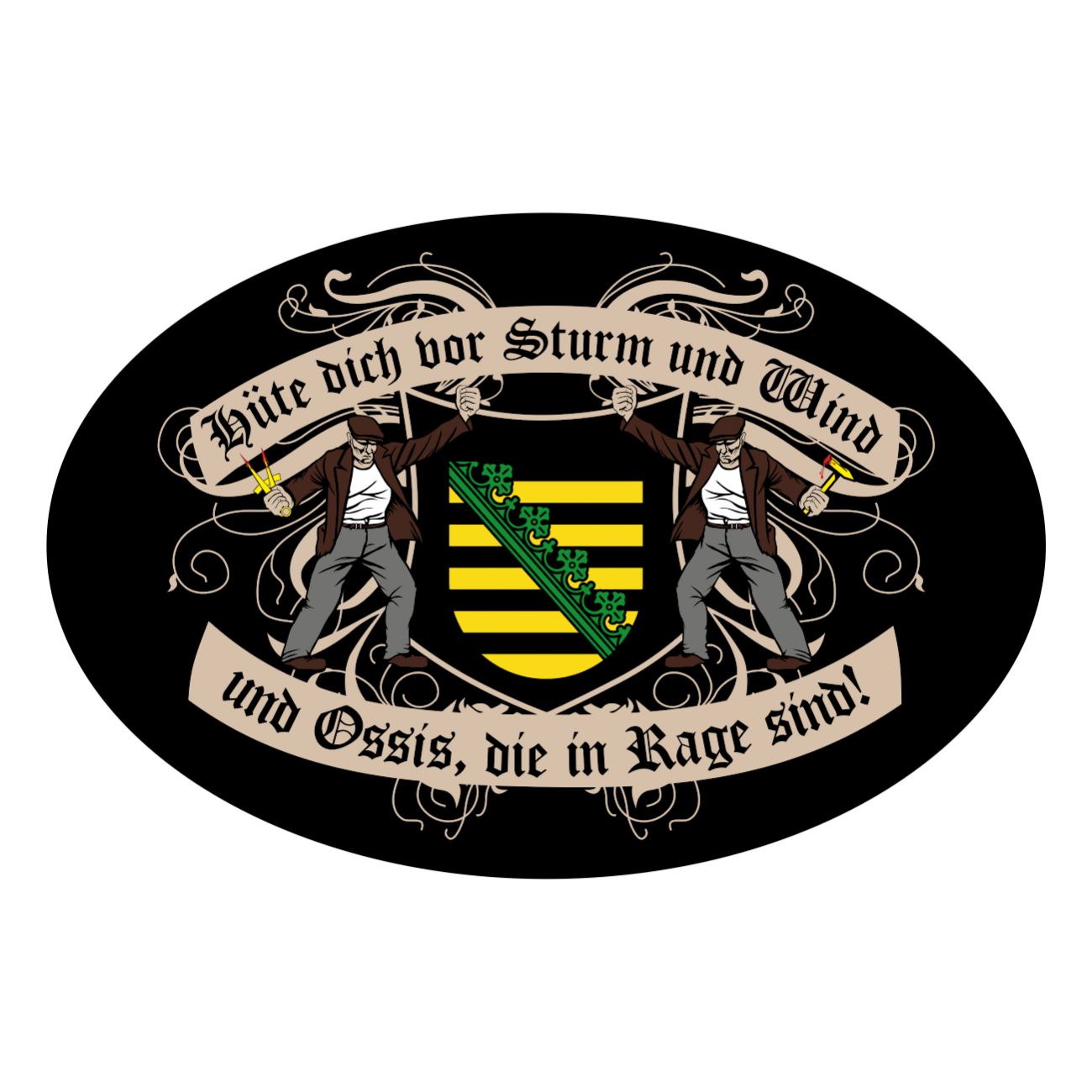 wetterfester Aufkleber Hüte dich DDR Sachsen Ossi Ostdeutschland Kult