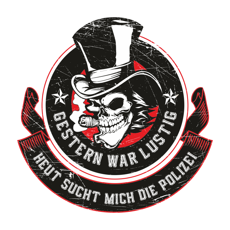 wetterfest Aufkleber Gestern war lustig heut sucht mich Polizei acab