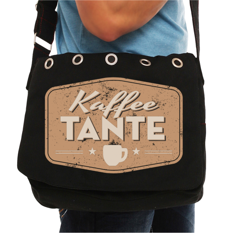 Schultertasche Kaffeetante tasche shopping bag spruch sprüche lustig