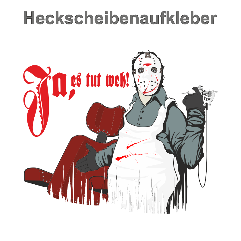 wetterfester Aufkleber Auto von außen Ja es tut weh tattoo piercing