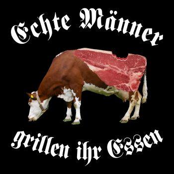 Echte Männer grillen ihr Essen