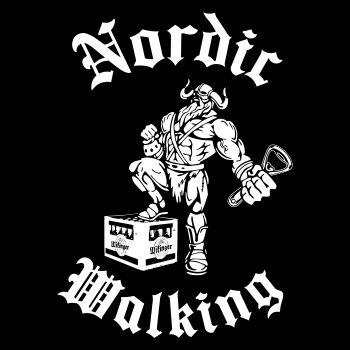 Wikinger mit Bier Nordic Walking
