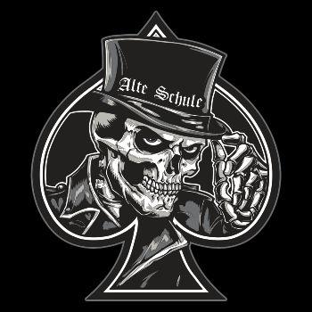 Alte Schule Rockn Roll Totenkopf Motiv