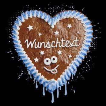 WUNSCHTEXT Lebkuchenherz Blau