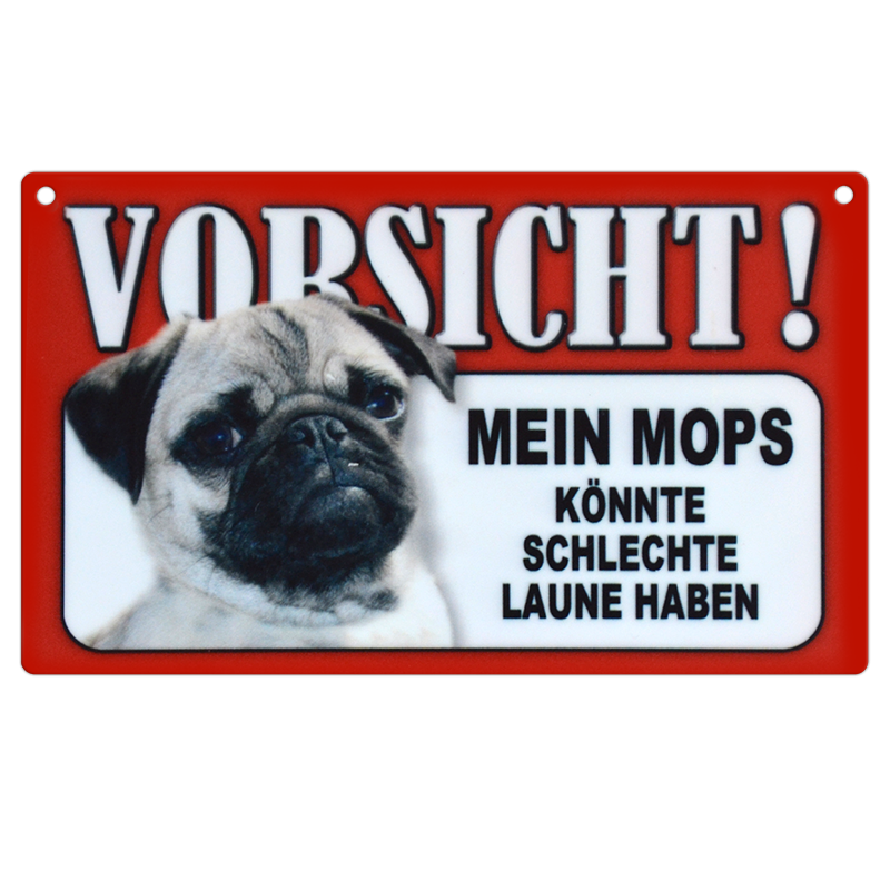 Warnschild Mops